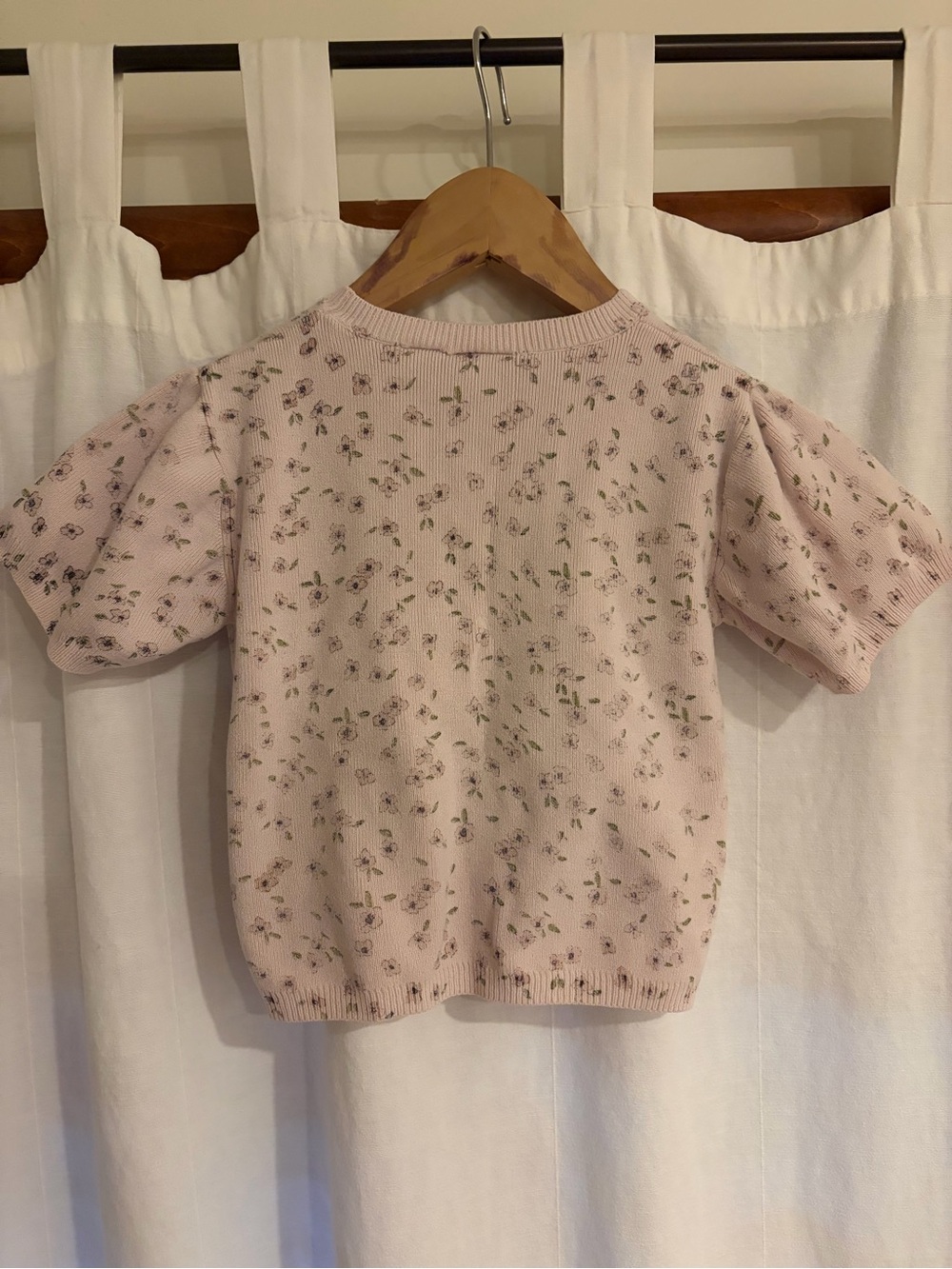 ZARA Light Pink Floral Knit Sweater Top - Picture 3 of 4